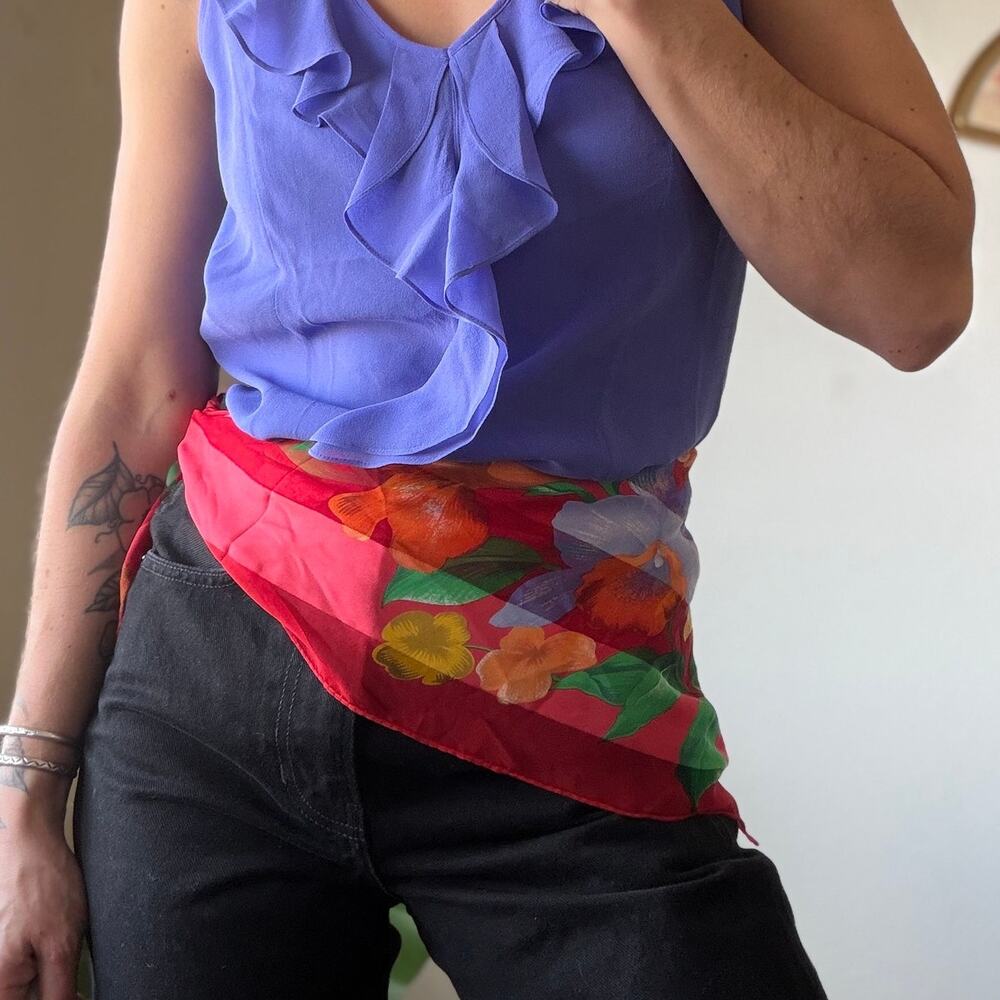 Vintage Silk Daffodil Scarf